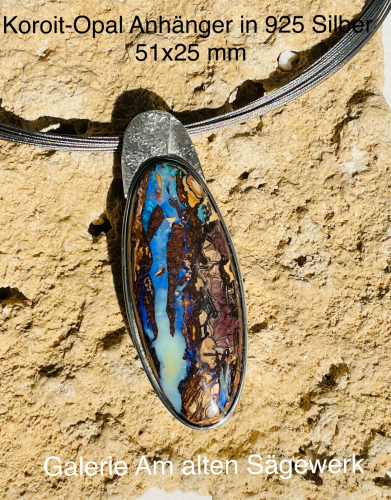 Koroit-Opal 51 x 25 mm in 925 Silber